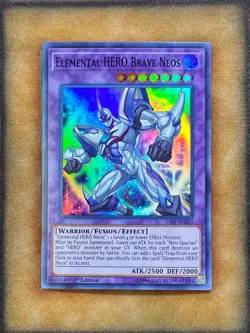 Yugioh Elemental HERO Brave Neos SAST-EN035 Super Rare 1st Ed LP - Image 1