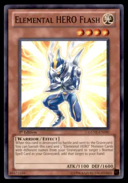Yu Gi Oh! Elemental HERO Flash GENF EN090 GENF 1st Edition Regular - Image 1