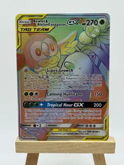 Rowlet & Alolan Exeggutor GX Holo Card 237/236 Secret Sm-Unified Minds - Image 1