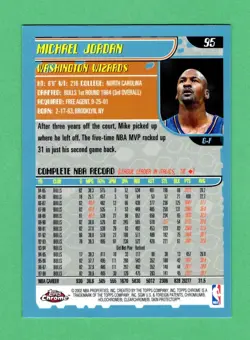 Michael Jordan 2001-02 Topps Chrome Basketball Card #95 - Image 2