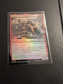 NM Foil Stegron the Dinosaur Man, MTG, Marvel's Spider-Man, Magic, 95 - Image 1