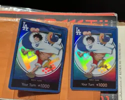 ONE PIECE X DODGERS PROMO MONKEY D LUFFY DON CARD 7/2/26 IN HAND - Image 2