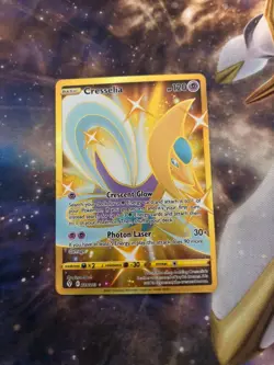 Pokemon TCG Cresselia 228/203 Evolving Skies Secret Rare Holo Gold Card NM - Image 1