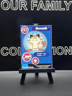 Meowth #52 PokeTrivia 1999 Burger King Perforated Pokemon Card - Image 1