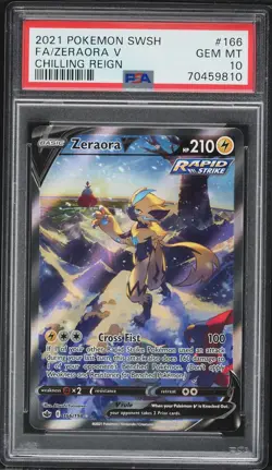 PSA 10 Zeraora V Full Art Chilling Reign 2021 Pokemon Card #166 - Image 1