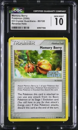 CGC 10 Memory Berry Crystal Guardians 80/100 Reverse Holo STAMPED Pokemon Card - Image 1