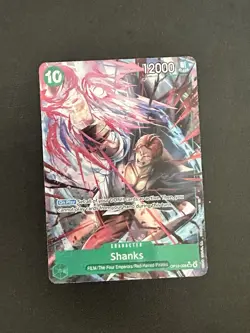 Bandai One Piece Card Game Shanks OP13 Secret Rare Holo Alt Art NM - Image 1