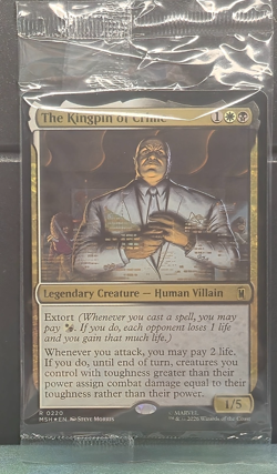 The Kingpin of Crime 220 Prerelease Sealed FOIL Marvel Super Heroes Card Game - Image 1