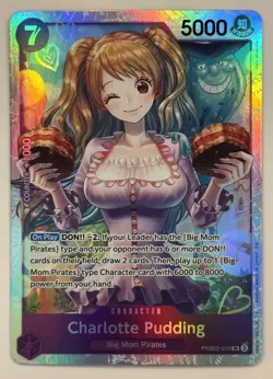 Charlotte Pudding PRB02-010 SR ONE PIECE Tcg Card Game NM PURPLE - Image 1
