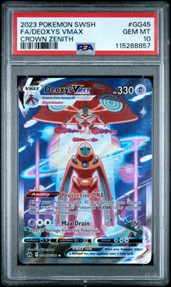 2023 POKEMON SWORD & SHIELD CROWN ZENITH #GG45 FULL ART/DEOXYS VMAX PSA 10 - Image 1