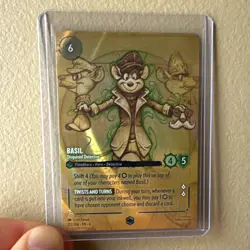 Disney Lorcana TCG Basil - Disguised Detective Enchanted Foil - Azurite Sea - Image 1