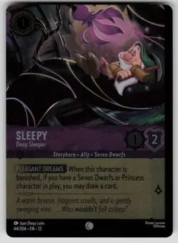Sleepy - Deep Sleeper Cold Foil Wilds Unknown 44/204 Disney Lorcana NM - Image 1