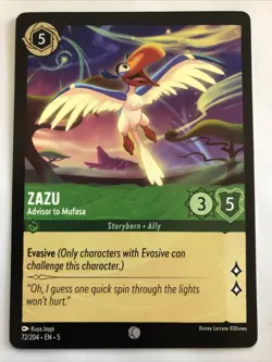 Disney Lorcana Shimmering Skies Zazu Advisor To Mufasa 72/204 NM - Image 1