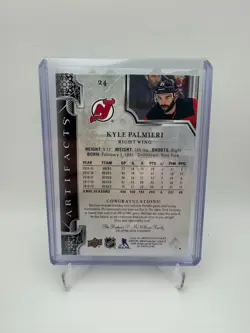 Kyle Palmieri 2019-20 Artifacts Materials Emerald Jersey & Patch Card #05/65 - Image 2