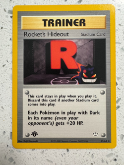 Pokemon Card - Rocket's Hideout Neo Revelation 63/64 1st Edition With Gengar - Image 1