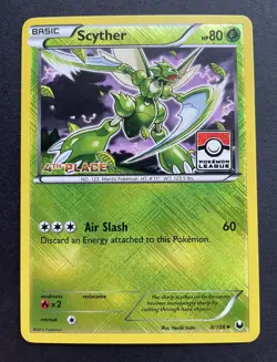 Pokemon League Promo Card SCYTHER 4/108 4th PLACE Crosshatch Reverse Holo EX/NM - Image 1