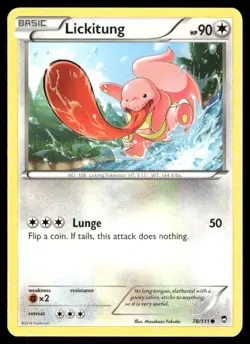Pokemon Cards Lickitung 78/111 Furious Fists Common NM - Image 1