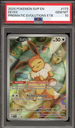 Pokemon Eevee Prismatic Evolutions ETB Promo SVP EN 173 PSA 10 Gem Mint - Image 1