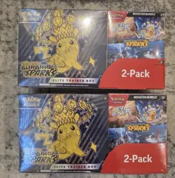 Pokemon Surging Sparks ETB & Booster Bundle Costco 2-Pack Sealed Lot of 2 - Image 1