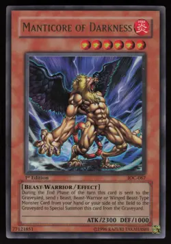 Manticore of Darkness IOC-067 Invasion of Chaos 1st Edition Ultra Rare YU-GI-OH - Image 1