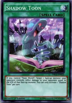 Shadow Toon DRL2-EN025 Super Rare Dragons of Legend 2 Yu-Gi-Oh 1st Edition LP - Image 1
