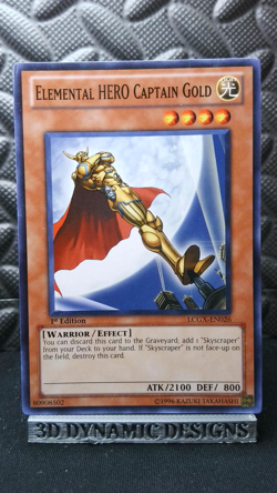 | Yugioh Elemental HERO Captain Gold LCGX-EN026 1st Common Legendary GX NM 🔥 | - Image 1