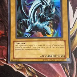Blue-Eyes White Dragon SKE-001 - Super Rare Unlimited YuGiOh TCG - LP - Image 3