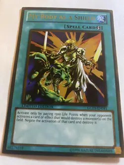 My Body as a Shield GLD3-EN041 Gold Rare Gold Series 3 YuGiOh MP - Image 1