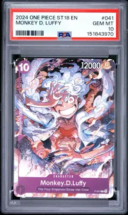 2024 ONE PIECE STARTER DECK ST18-PURPLE MONKEY D. LUFFY MONKEY D. LUFFY PSA 10 - Image 1