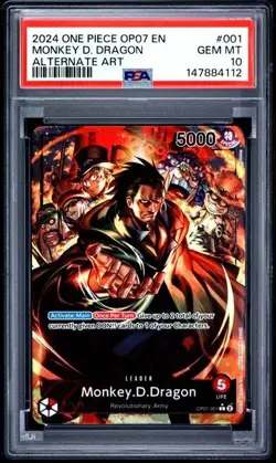 PSA 10 2024 ONE PIECE OP07-500 YEARS IN THE FUTURE #001 MONKEY D. DRAGON ALT ART - Image 1