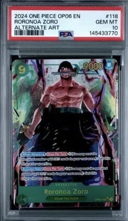 2024 One Piece Op06-Wings Of The Captain Roronoa Zoro Alternate Art PSA 10 #118 - Image 1