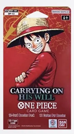 One Piece Single Booster Pack🔥Carrying On His Will OP-13 Sealed🔥SHIPS TODAY - Image 1