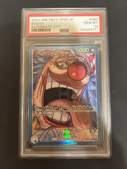 2024 One Piece OP09 JP BUGGY ALTERNATE ART #042 PSA GEM 10 - Image 1