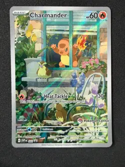 Pokemon TCG Card Charmander SVP 044 OBF ETB Pokemon Center Stamped Promo NM Card - Image 1