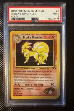2000 Pokemon Gym Challenge #3 Brock's Ninetales PSA 9 - Image 1