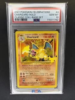 2021 POKEMON CELEBRATIONS CLASSIC COLLECTION #4 CHARIZARD-HOLO PSA 10 GEM MT - Image 1
