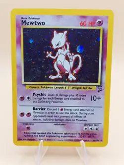 Mewtwo Base Set 2 Holo Rare No. 10/130 Pokemon Card - 2000 SWIRL - Image 1