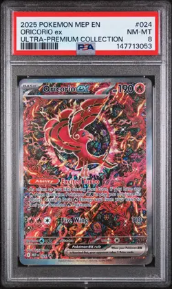 2025 POKEMON MEP EN-ME BLACK STAR PROMO #024 ORICORIO EX PSA 8 - Image 1
