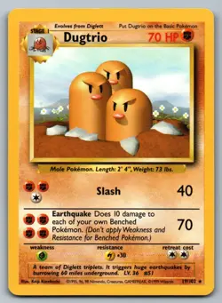 Dugtrio 19/102 Pokemon LP Base Set Unlimited - Image 1