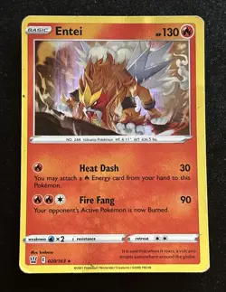 Entei Holo Rare SWSH05: Battle Styles #020/163 Pokemon 2021 MP 020/163 - Image 1