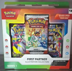 Pokemon TCG First Partner Illustration Collection Box Series 1 & 2 + 3 Promo - Image 1
