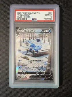 Pokemon 2021 S6a Eevee Full-Art Glaceon v Heroes SR Japanese 077/069 PSA 10 - Image 1
