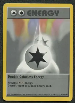 1999 Mint WOTC 96/102 Shadowless Double Energy Rare Pokemon Card - Image 1