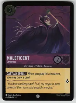 Maleficent - Sorceress Cold Foil The First Chapter 49/204 Disney Lorcana NM - Image 1