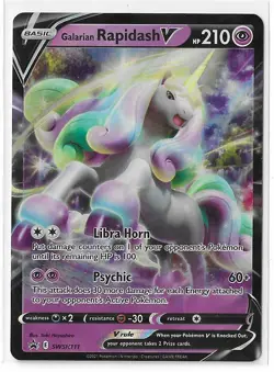 Galarian Rapidash V 2021 Black Star Promo Ultra Rare Pokemon Card SWSH111 NM - Image 1
