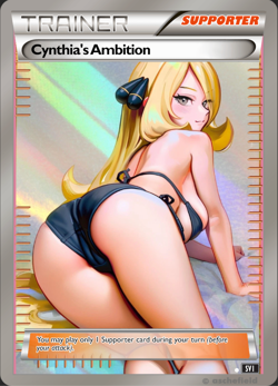 Cynthia Waifu Anime Card Custom TCG Holo Goddess Story ACG - Image 1
