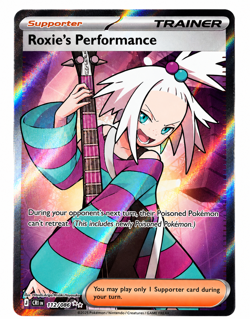 Pokemon TCG Roxie's Performance Cosmic Eclipse Ultra Rare Holo Full Art 112/086 - Image 1