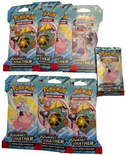 Pokemon Journey Together Booster Pack Lot 8 SV09 Sealed 7 Sleeved 1 Loose - Image 1