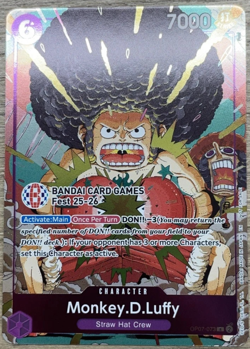 Monkey.D.Luffy Bandai Card Games Fest 25-26 Stamped One Piece Promo OP07-073 - Image 1