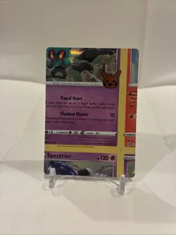 NFC Marshadow & Spectrier Trick Or Trade 2-in-1 Miscut Error Holo Pokemon Card - Image 1